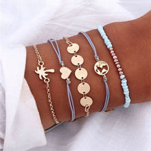 Load image into Gallery viewer, IPARAM Bohemian Shell Map Turtle Bracelet Set 2019 Retro Geometric Statement Female Glamour Fashion Jewelry Jewelry Gift