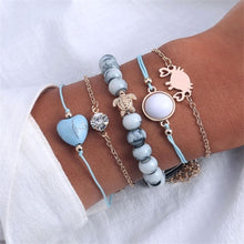 Load image into Gallery viewer, IPARAM Bohemian Shell Map Turtle Bracelet Set 2019 Retro Geometric Statement Female Glamour Fashion Jewelry Jewelry Gift
