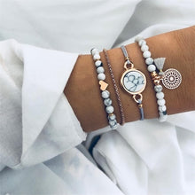 Load image into Gallery viewer, IPARAM Bohemian Shell Map Turtle Bracelet Set 2019 Retro Geometric Statement Female Glamour Fashion Jewelry Jewelry Gift