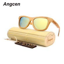 Load image into Gallery viewer, Angcen Ladies Sunglasses Women Polarized Retro Vintage Sun glasses Men wood bamboo sunglasses brand designer square glasses