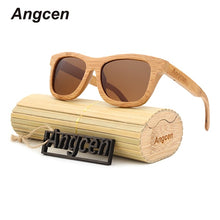 Load image into Gallery viewer, Angcen Ladies Sunglasses Women Polarized Retro Vintage Sun glasses Men wood bamboo sunglasses brand designer square glasses