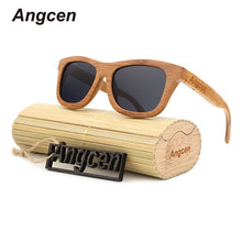 Load image into Gallery viewer, Angcen Ladies Sunglasses Women Polarized Retro Vintage Sun glasses Men wood bamboo sunglasses brand designer square glasses